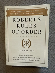 Robert's Rules of Order Newly Revised, 12th edition paperback Used - Very Good - Picture 1 of 7
