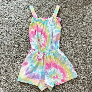 The Children's Place Girls 4T Tie Dye Shorts Romper Summer Play Clothes Lake Fun - Picture 1 of 6