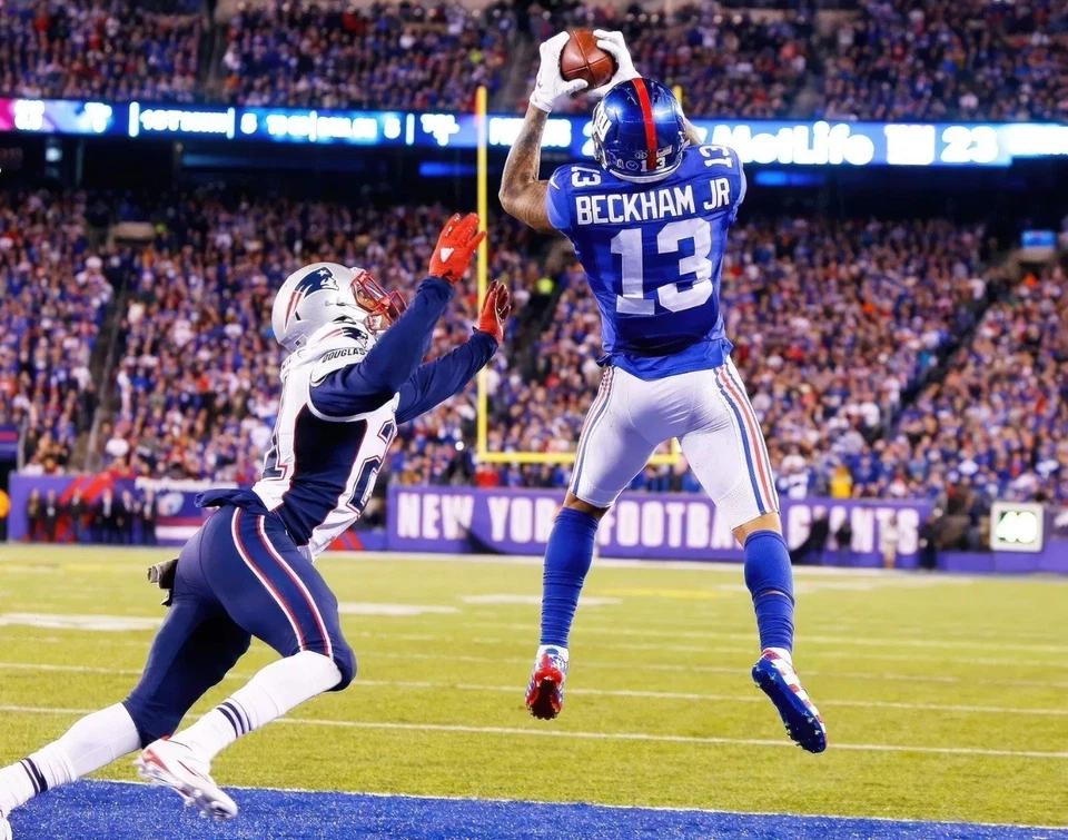 Impresión fotográfica brillante Odell Beckham Jr. #13 Giants NFL 8x10 fútbol americano de Nueva York Foto 1 de 1