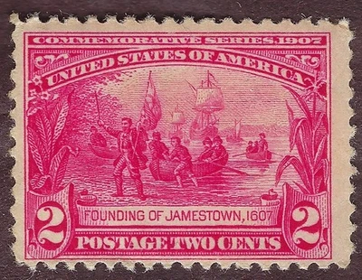 USA 1907 Scott #329 2¢ "Founding of Jamestown" MNH OG - Image 1 of 2