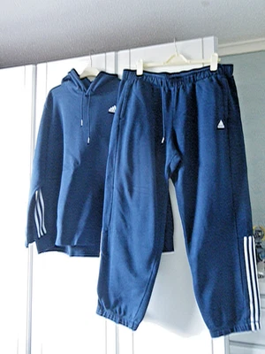 Adidas Men's Full Tracksuit XXL Navy Blue White Stripes Woven Cuffed - Image 1 of 4