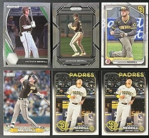 Lote de 6 tarjetas de béisbol Jackson Merrill San Diego Padres novato RC, Prizm y más - Imagen 1 de 6