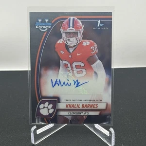 Autógrafo base 1st Bowman Khalil Barnes Clemson Tigers 2024 Bowman U - Imagen 1 de 3