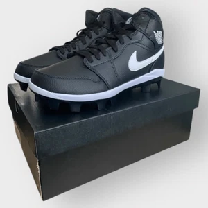Nike Air Jordan 1 Retro MCS Black Baseball Cleats Mens size 9 AV5354-011 New - Picture 1 of 12