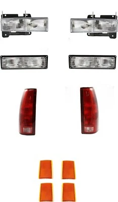 Headlights For GMC Truck Suburban 1994-1998 Park Lamps Reflectors Tail Lights Foto 1 de 4