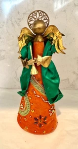 VINTAGE 1960s CHRISTMAS ANGEL Velvet Satin Beads - Picture 1 of 9