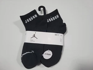 Nike Jordan Boys Lightweight Socks Quarter Jumpman Basketball 6 Pr Size 3Y-5Y - Picture 1 of 8