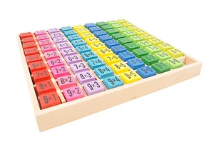Jeu en Bois Apprendre les Tables de multiplications En Couleur Calculs Maths - Imagen 1 de 2