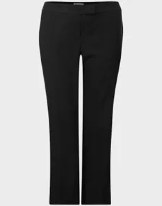 George trousers plus size 24 black straight leg 29" inside leg zip/clasp fasten - Picture 1 of 6