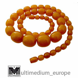 XXL Art Deco Bernstein Halskette 30er vtg amber necklace erhitzt