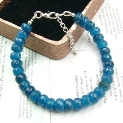 BAILYSBEADS edles Apatit-Armband Armkettchen facettiert Rondelle 6x8mm - Bild 1 von 2