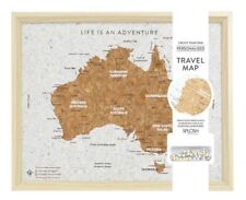 AUSTRALIA TRAVEL MAP PIN BOARD cork 27x22cm personalised caravan holiday gift