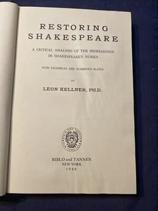 Restoring Shakespeare critical analysis of the misreadings in Shakespeares Works - Imagen 1 de 9