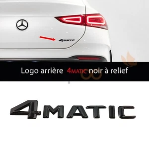 Logo Arrière 4matic Noir Brillant à relief 145mm Pour Mercedes Benz AMG - Foto 1 di 5