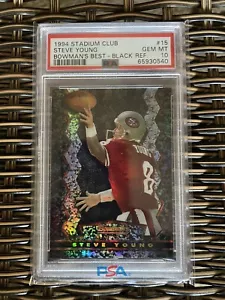 1994 Stadium Club Steve Young Bowman's Best Black Refractor PSA GEM MINT 10 - Picture 1 of 2