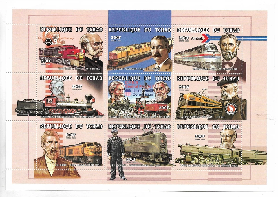 Hoja de recuerdo RAILWAYS CHAD MNH 2000 Foto 1 de 1