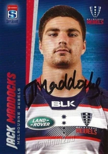 Signed 2017 MELBOURNE REBELS Rugby Union Card JACK MADDOCKS - Picture 1 of 1