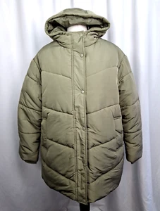 M&S Stormwear Thermowarmth Puffer Coat Khaki Green Women's UK20 NWT C4161 - Picture 1 of 10