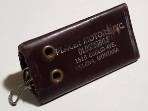 Vintage Leder Schlüsselanhänger Geldbörse Promo Werbung Placer Motors Oldsmobile Montana - Bild 1 von 9