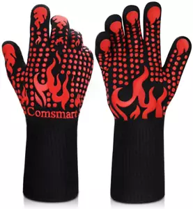 Comsmart Grillhandschuhe, 1472 Grad Fahrenheit Hitzebeständige Grillhandschuhe Silikon Non-S - Bild 1 von 12