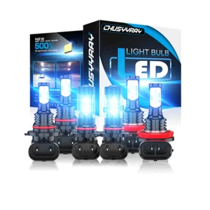 For Ram 1500 2013 2014 2015 w/Projector LED Bulbs 8000K Headlights & Fog Light - Picture 1 of 12