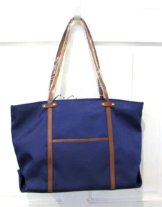 GiGi New York Union Square Tote Italian Nylon Leather Trim New w Tags Cobalt - Bild 1 von 16
