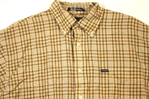 Cremieux Shirt Plaid Tan Large Short Sleeve Button Up Men - Picture 1 of 10