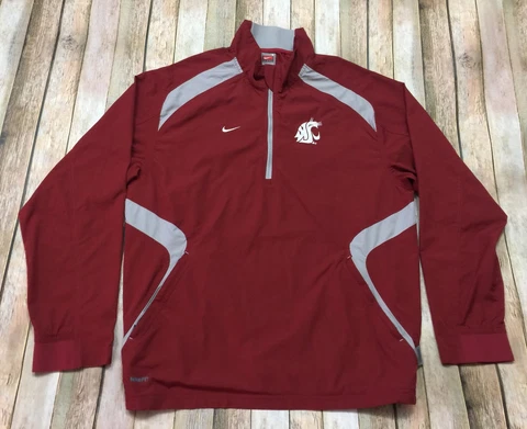 Washington State Jacket Nike TEAM ISSUED Cougars Coat Fit 1/4 NCAA College Small Cover