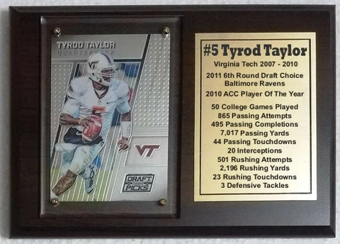 Virginia Tech Tyrod Taylor College Football Card Plaque Cover