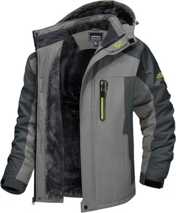 TACVASEN Men's SZ M Gray Winter Ski Jacket Waterproof Snow Coat NWT - Picture 1 of 6