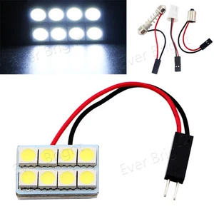 6X White T10 BA9S Festoon Dome 8SMD 5050 LED Car Interior Door Map Panel Lights - Bild 1 von 7
