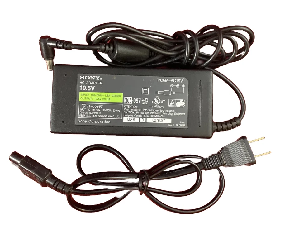 原始设备制造商索尼交流直流适配器充电器PCGA-AC19V1 19.5V已测试 — 第 1/1 张图片