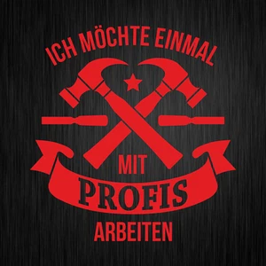 Quiero trabajar una vez con profesionales Fun Red Auto Vinyl Decal Sticker Sticker Sticker - Imagen 1 de 1