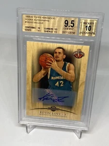 2008 KEVIN LOVE ROOKIE RC SP/69 AUTO HARDWOOD BGS QUAD ALL 9.5/10 POP 5 POP 5 - Picture 1 of 9