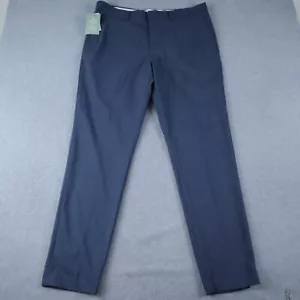 H&M Pants Mens 38R Slim Fit Dress Slacks Formal Suit Stretch Flat Front Blue NWT - Picture 1 of 8