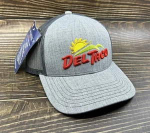 Del Taco Gray Heathered Snapback Mesh Trucker Cap America Hat NWT - Picture 1 of 7