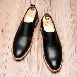 Men British Faux Leather slip on Formal Business Shoes Pointed Toe Dress oxford 