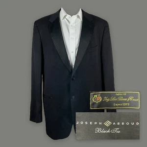 Joseph Abboud Loro Piana Super 120s Tuxedo Jacket Blazer Mens 48XL Black - Picture 1 of 9