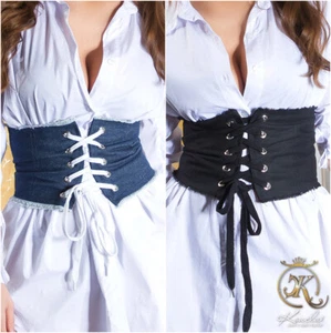 Koucla Belt Waist Belt IN Jeans Look with Lacing Milax-Fashion - Picture 1 of 18