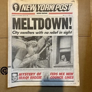 New York Post Newspaper, Free Shipping, 1991 July 21 - Picture 1 of 1