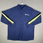 Red Kap Shirt Mens Xl Blue High Visibility Workwear Long Sleeve Construction Euc