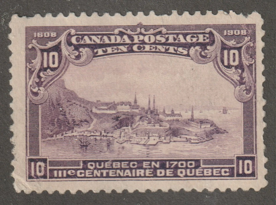 Canada 1908 #101 Quebec Tercentenary Issue (Quebec in 1700) F/VF Used - Image 1 of 2