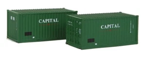 Rolland # 201 20' Container 2-Pack Capital (green, white)  N Scale  MIB - Picture 1 of 1