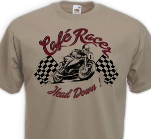 Kaffee Racer Totenkopf Down Shirt - Vintage Motorrad Racing Triumph UK - Bild 1 von 1