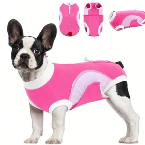 Hunde OP Genesungsbody Postoperativ Body Schutzabdeckung Hundebody Rosa -Weiß - Bild 1 von 4