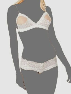 Hanky Panky Mujer Blanco Luna de Miel Entrepierna Tanga Bralette Conjunto Talla M Foto 1 de 2