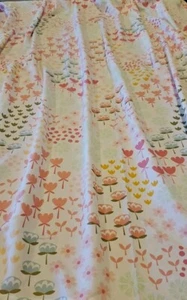 Pillowfort Fetching Floral Shower Curtain Panel 69” x 69” EUC Pinks, White, Sage - Picture 1 of 3