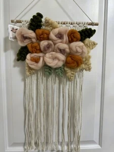 Macrame Wall Hanging Boho Floral Woven Tapestry Bohemian Home Nursery Decor - Picture 1 of 13