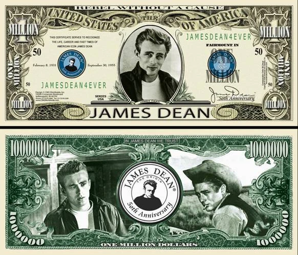 OUR IN MEMORY OF JAMES DEAN DOLLAR BILL (25 Bills)