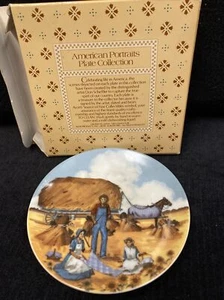 Vintage 1985 Avon American Portraits mini Plate Collection Don Scheduler In Box - Picture 1 of 7